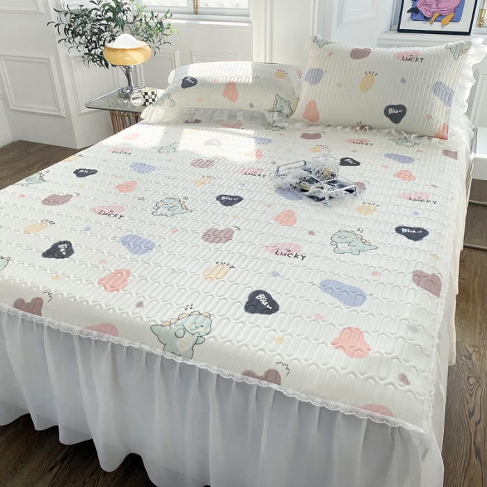 91家纺网 家纺一手货源 找家纺 邦妮 2024新款凉感丝乳胶凉席 贪吃龙