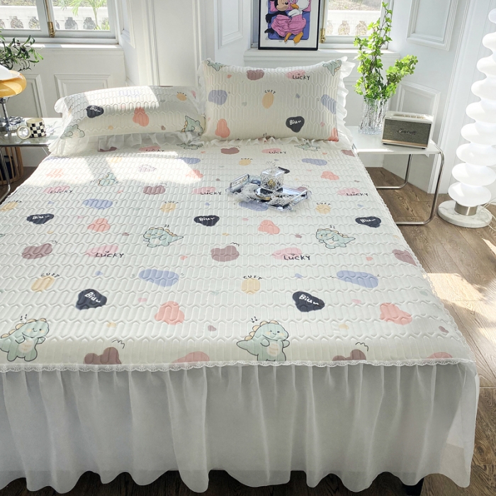 91家纺网 家纺一手货源 找家纺 邦妮 2024新款凉感丝乳胶凉席 贪吃龙