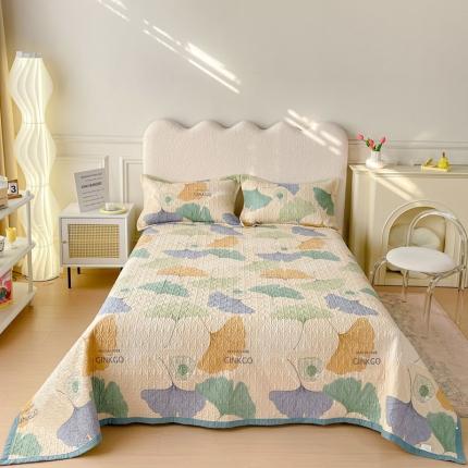 91家纺网 家纺一手货源 找家纺 梦精灵2025新款40支13372印花全棉床盖软凉席夏被纯棉床单枕套四季通用 初秋银杏