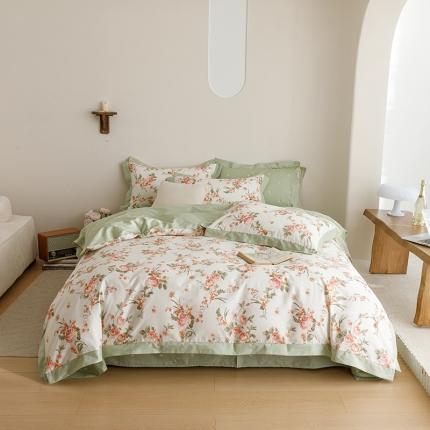 91家纺网 家纺一手货源 找家纺 （总）简宜家居 2023新款纯棉全棉斜纹小清新宽边四件套