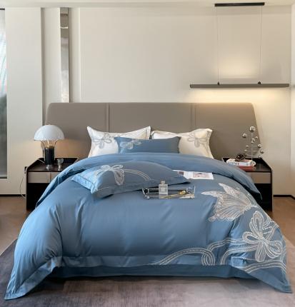 91家纺网 家纺一手货源 找家纺 （总）博纳家纺 2023新款13372喷气双面纯棉四件套-蝶恋系列