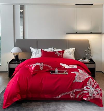 91家纺网 家纺一手货源 找家纺 （总）博纳家纺 2023新款13372喷气双面纯棉四件套-蝶恋系列