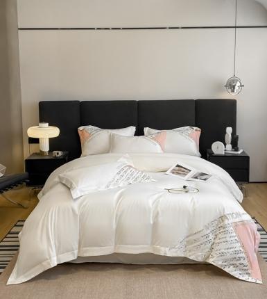 91家纺网 家纺一手货源 找家纺 （总）博纳家纺 2023新款13372喷气双面纯棉四件套-玛奇朵系列