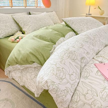 91家纺网 家纺一手货源 找家纺 （总）莱登卡奴2023新款13372全棉田园小清新四件套