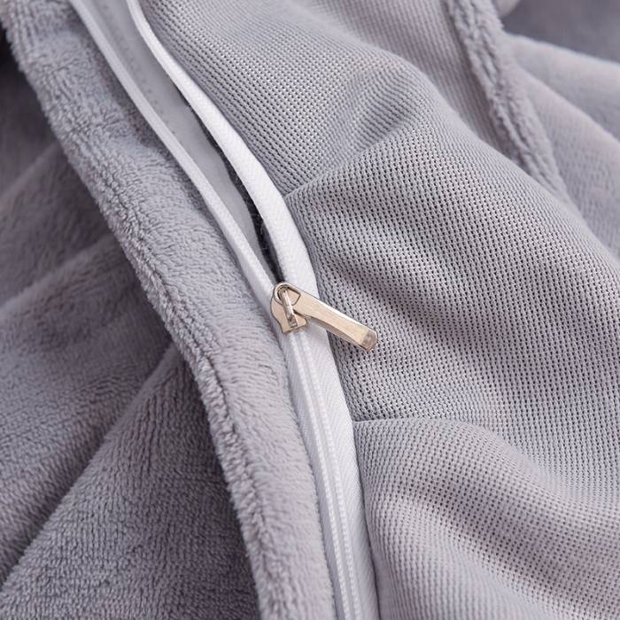 91家纺网 家纺一手货源 找家纺 大麦家纺 2024新款小清新公主风加厚牛奶绒四件套--场景二 浅灰