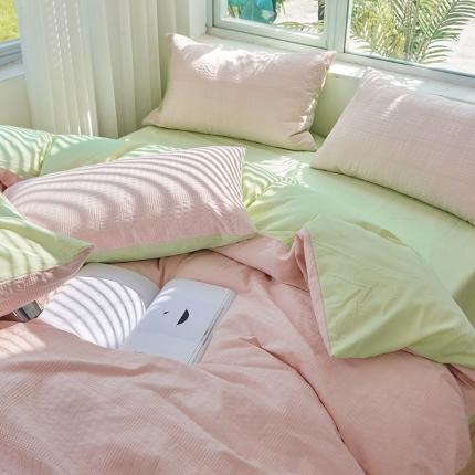 91家纺网 家纺一手货源 找家纺 （总）慕尚 2025新款华夫格水洗棉四件套