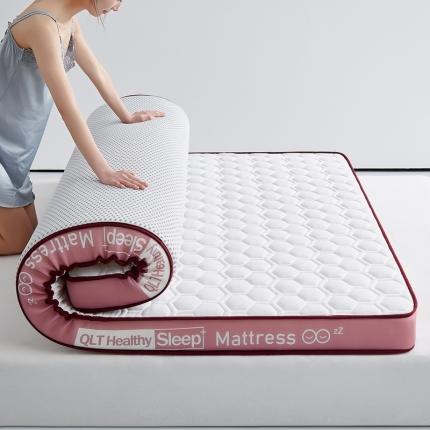 91家纺网 家纺一手货源 找家纺 祁恋婷家居 2023新款A类牛奶丝乳胶记忆棉双人床垫【床垫遮盖物】 菱形白【字母红】