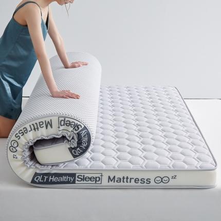 91家纺网 家纺一手货源 找家纺 祁恋婷家居 2023新款A类牛奶丝乳胶记忆棉双人床垫【床垫遮盖物】 菱形灰（字母白）