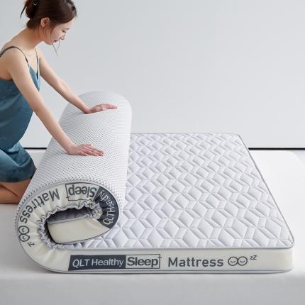 91家纺网 家纺一手货源 找家纺 祁恋婷家居 2023新款A类牛奶丝乳胶记忆棉双人床垫【床垫遮盖物】 梦幻灰【字母白】