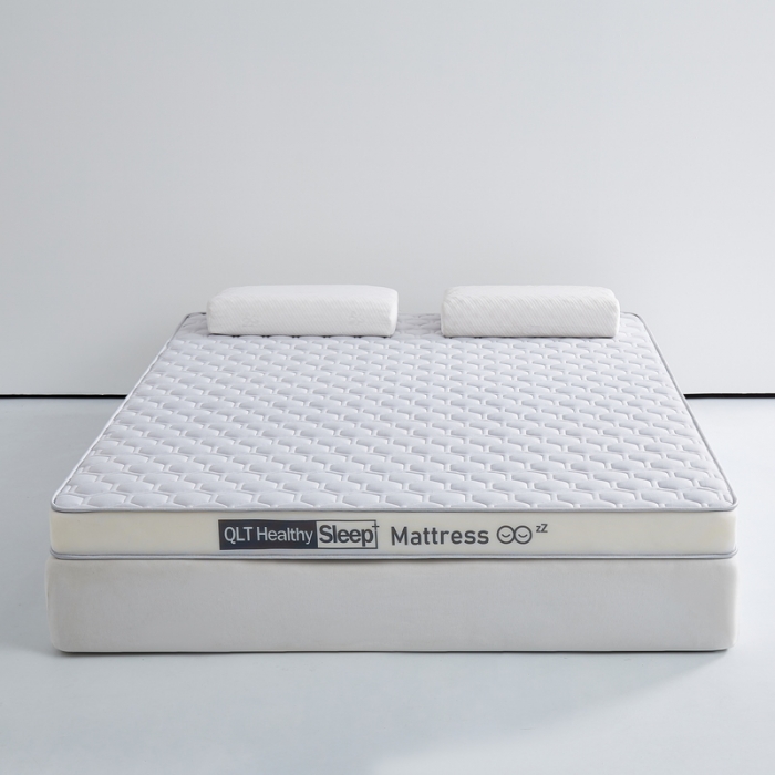 91家纺网 家纺一手货源 找家纺 祁恋婷家居 2023新款A类牛奶丝乳胶记忆棉双人床垫【床垫遮盖物】 菱形灰（字母白）