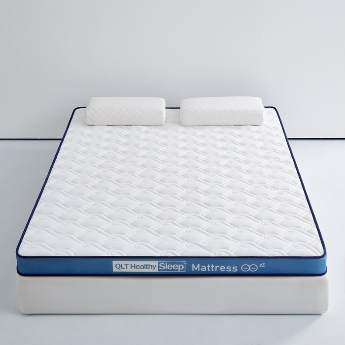 91家纺网 家纺一手货源 找家纺 祁恋婷家居 2023新款A类牛奶丝乳胶记忆棉双人床垫【床垫遮盖物】 祥云白（字母蓝）