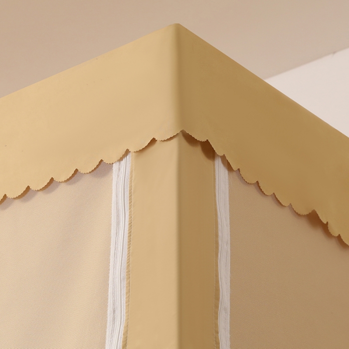 91家纺网 家纺一手货源 找家纺 2023博诺防遮光学生上下铺蚊帐 纯色黄