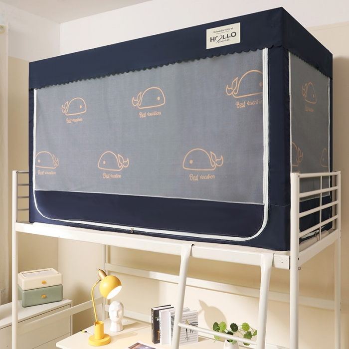 91家纺网 家纺一手货源 找家纺 2023博诺防遮光学生上下铺蚊帐 小鲸鱼