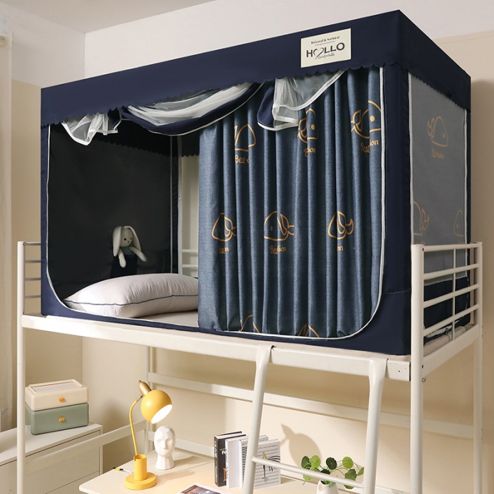 91家纺网 家纺一手货源 找家纺 2023博诺防遮光学生上下铺蚊帐 小鲸鱼