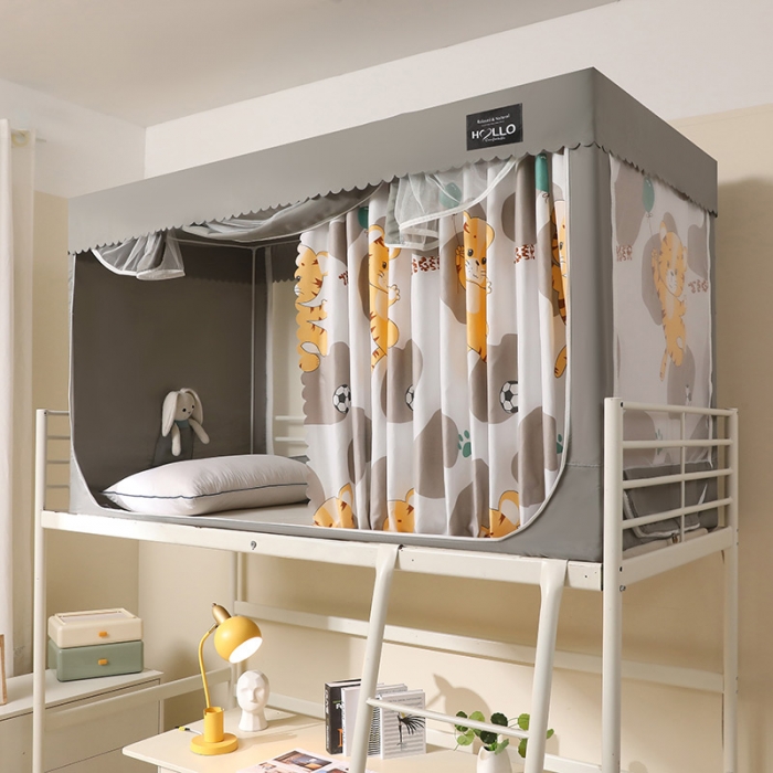 91家纺网 家纺一手货源 找家纺 2023博诺防遮光学生上下铺蚊帐 小老虎