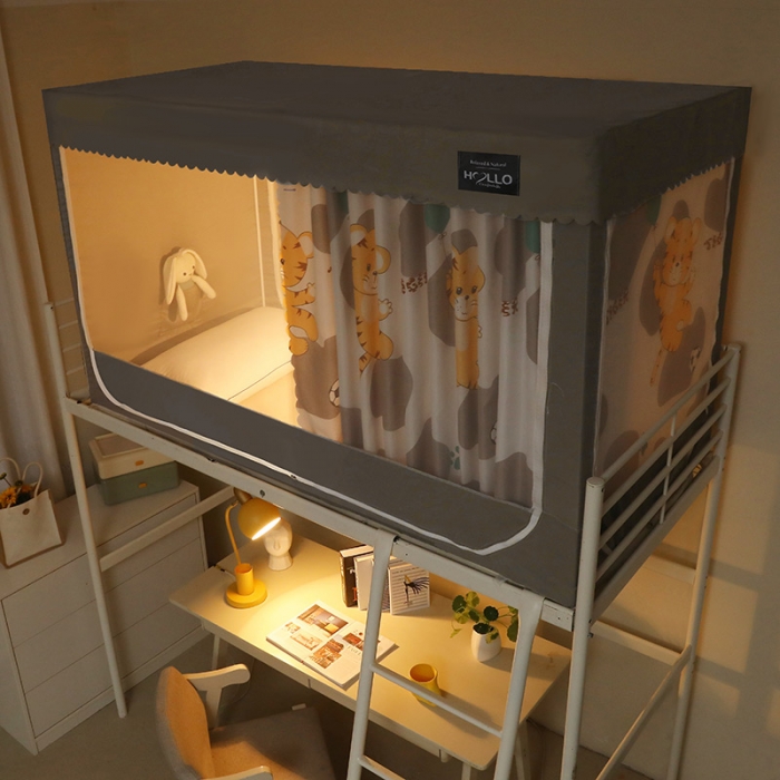 91家纺网 家纺一手货源 找家纺 2023博诺防遮光学生上下铺蚊帐 小老虎