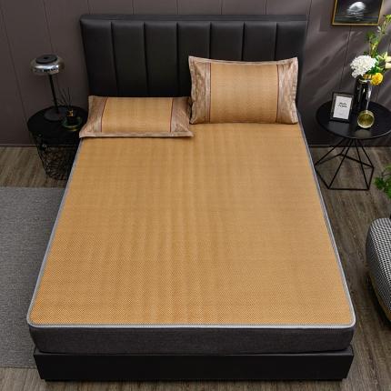 91家纺网 家纺一手货源 找家纺 小牛席业 2023新款日式两用凉席-冰藤圆角系列 日式圆角-冰藤深咖