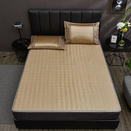 91家纺网 家纺一手货源 找家纺 小牛席业 2023新款日式两用凉席-冰藤圆角系列 日式圆角-星光金色