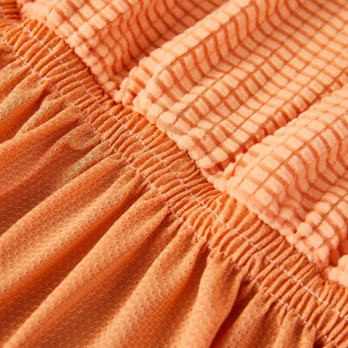 91家纺网 家纺一手货源 找家纺 丝绮鹿 2023新款玉米粒裙边款沙发床套 香桔橙