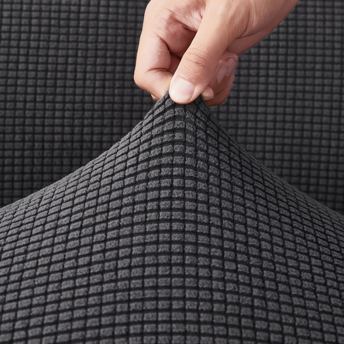 91家纺网 家纺一手货源 找家纺 丝绮鹿 2023新款玉米粒裙边款沙发床套 深灰