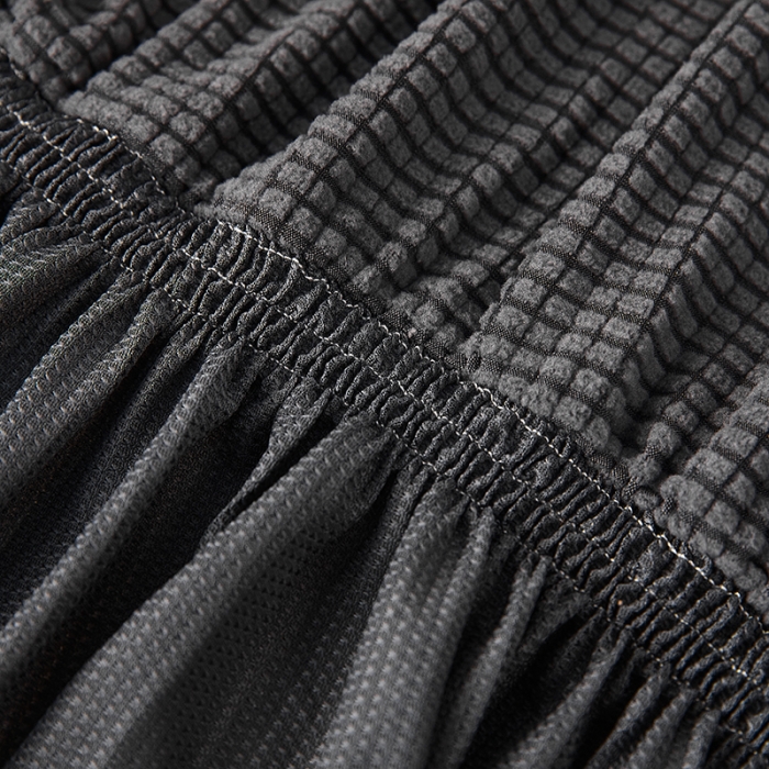 91家纺网 家纺一手货源 找家纺 丝绮鹿 2023新款玉米粒裙边款沙发床套 深灰