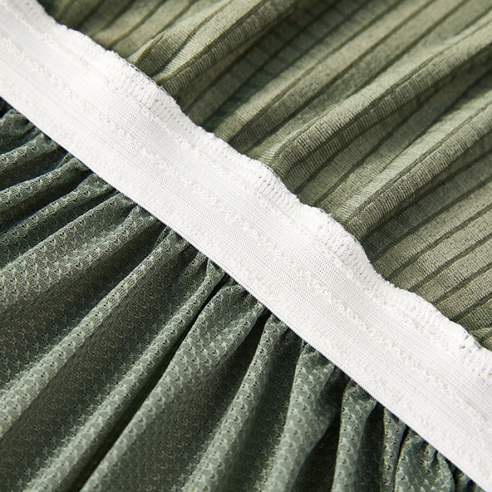 91家纺网 家纺一手货源 找家纺 丝绮鹿 2023新款玉米粒裙边款沙发床套 青色