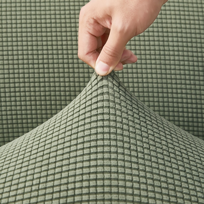 91家纺网 家纺一手货源 找家纺 丝绮鹿 2023新款玉米粒裙边款沙发床套 青色