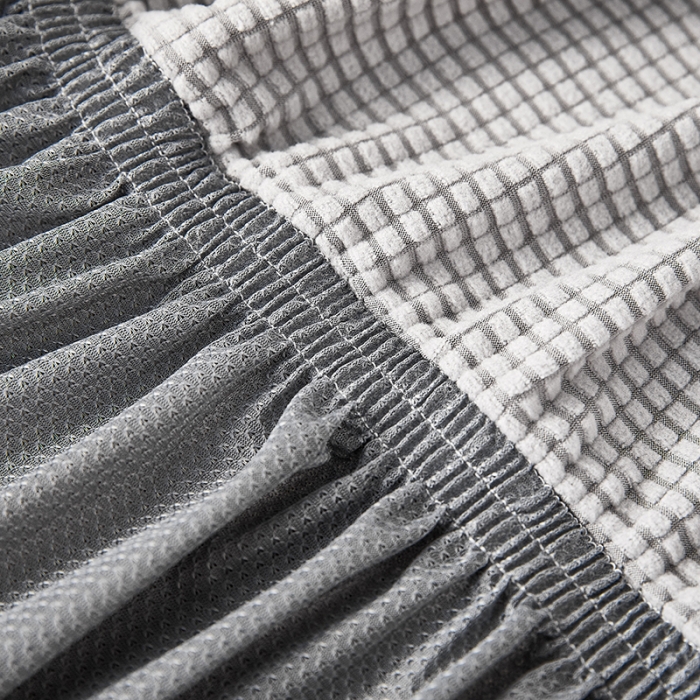 91家纺网 家纺一手货源 找家纺 丝绮鹿 2023新款玉米粒裙边款沙发床套 浅灰