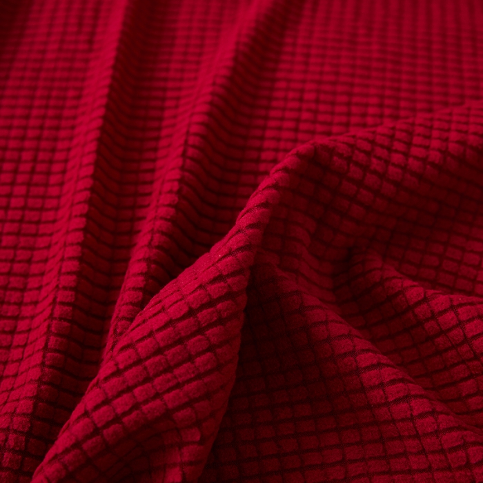 91家纺网 家纺一手货源 找家纺 丝绮鹿 2023新款玉米粒裙边款沙发床套 酒红