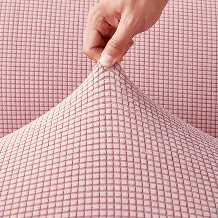 91家纺网 家纺一手货源 找家纺 丝绮鹿 2023新款玉米粒裙边款沙发床套 暗粉