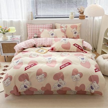 91家纺网 家纺一手货源 找家纺 （总）绵庭 2023新款12868全棉ins小清新印花四件套