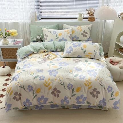 91家纺网 家纺一手货源 找家纺 （总）绵庭 2023新款12868全棉ins小清新印花四件套