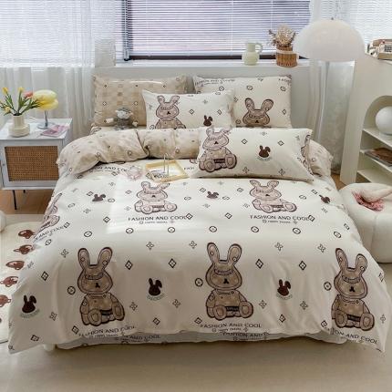 91家纺网 家纺一手货源 找家纺 （总）绵庭 2023新款12868全棉ins小清新印花四件套