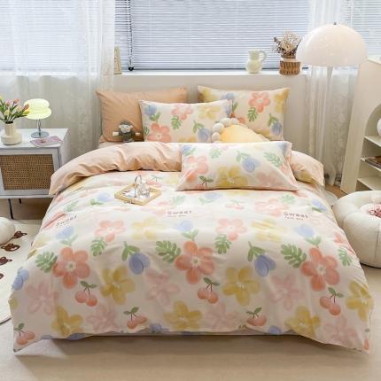 91家纺网 家纺一手货源 找家纺 （总）绵庭 2023新款12868全棉ins小清新印花四件套