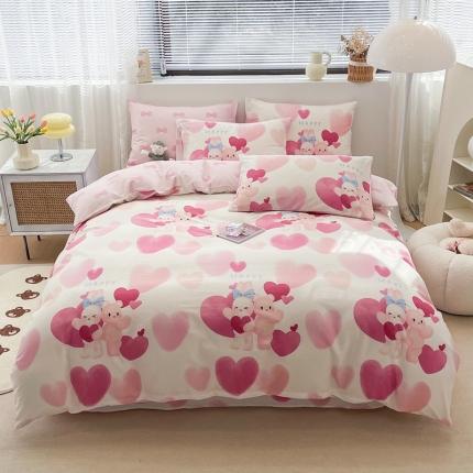 91家纺网 家纺一手货源 找家纺 （总）绵庭 2023新款12868全棉ins小清新印花四件套