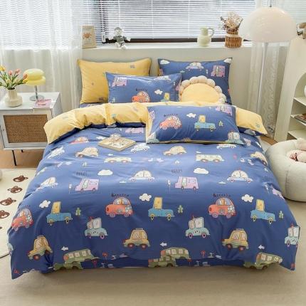 91家纺网 家纺一手货源 找家纺 （总）绵庭 2023新款12868全棉ins小清新印花四件套