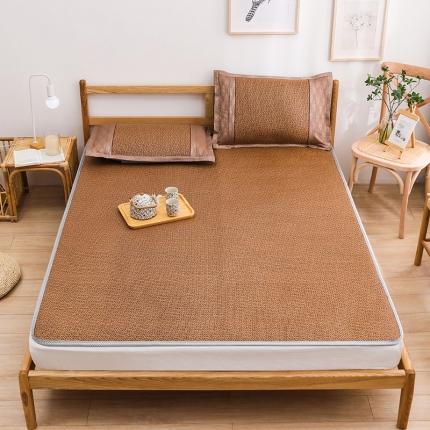 91家纺网 家纺一手货源 找家纺 小牛席业 2023新款宜家风日式两用凉席-圆角款 黄古藤席【日式圆角款】