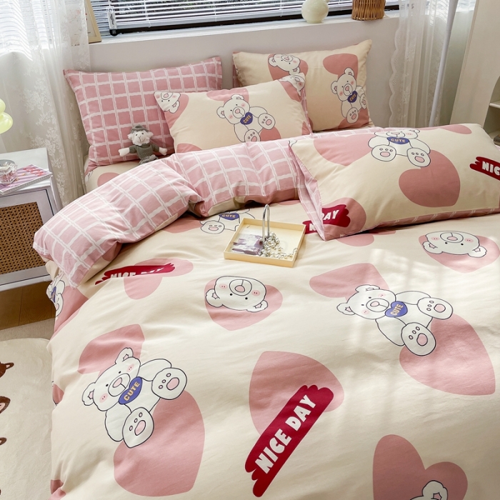 91家纺网 家纺一手货源 找家纺 （总）绵庭 2023新款12868全棉ins小清新印花四件套