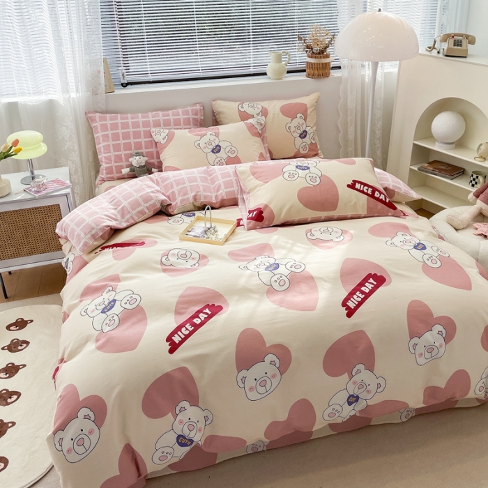 91家纺网 家纺一手货源 找家纺 （总）绵庭 2023新款12868全棉ins小清新印花四件套