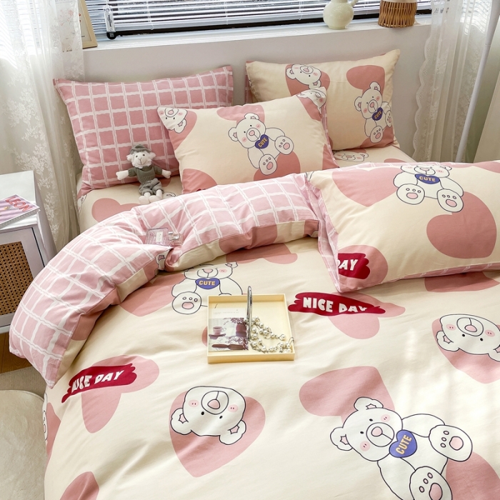 91家纺网 家纺一手货源 找家纺 （总）绵庭 2023新款12868全棉ins小清新印花四件套