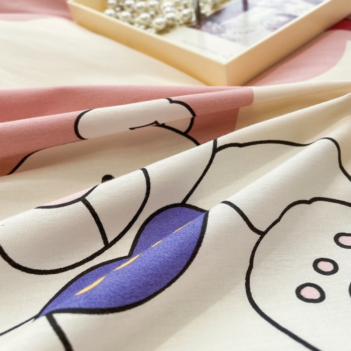 91家纺网 家纺一手货源 找家纺 （总）绵庭 2023新款12868全棉ins小清新印花四件套