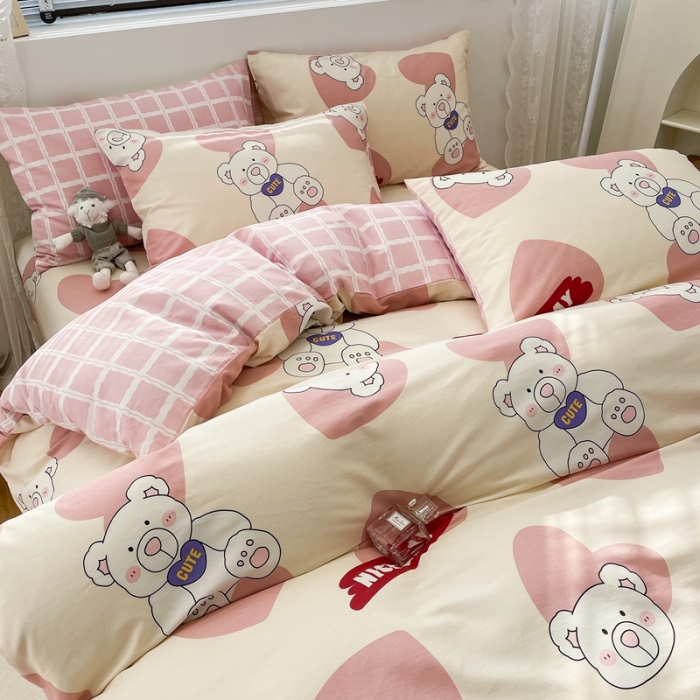 91家纺网 家纺一手货源 找家纺 （总）绵庭 2023新款12868全棉ins小清新印花四件套