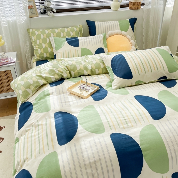 91家纺网 家纺一手货源 找家纺 绵庭 2023新款12868全棉ins小清新印花四件套 自由空间