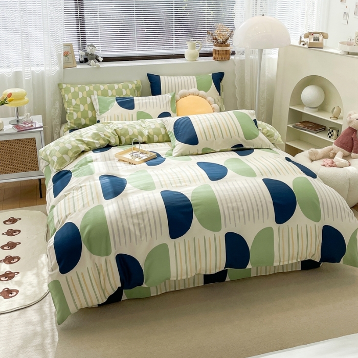 91家纺网 家纺一手货源 找家纺 绵庭 2023新款12868全棉ins小清新印花四件套 自由空间