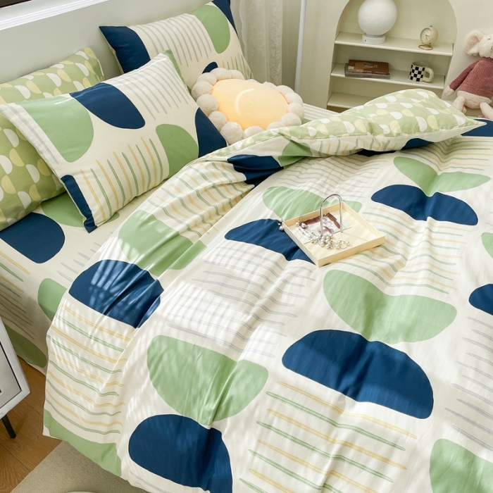 91家纺网 家纺一手货源 找家纺 绵庭 2023新款12868全棉ins小清新印花四件套 自由空间