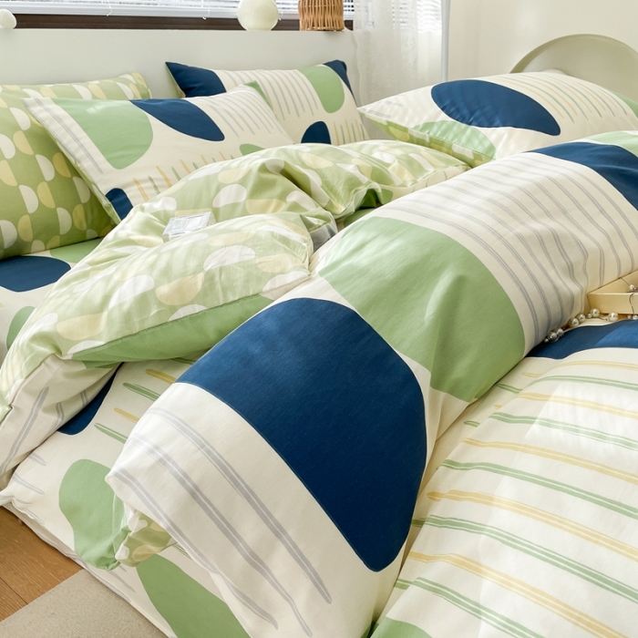 91家纺网 家纺一手货源 找家纺 绵庭 2023新款12868全棉ins小清新印花四件套 自由空间