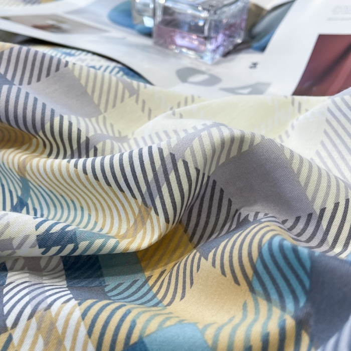 91家纺网 家纺一手货源 找家纺 绵庭 2023新款12868全棉ins小清新印花四件套 悠闲格调-浅咖