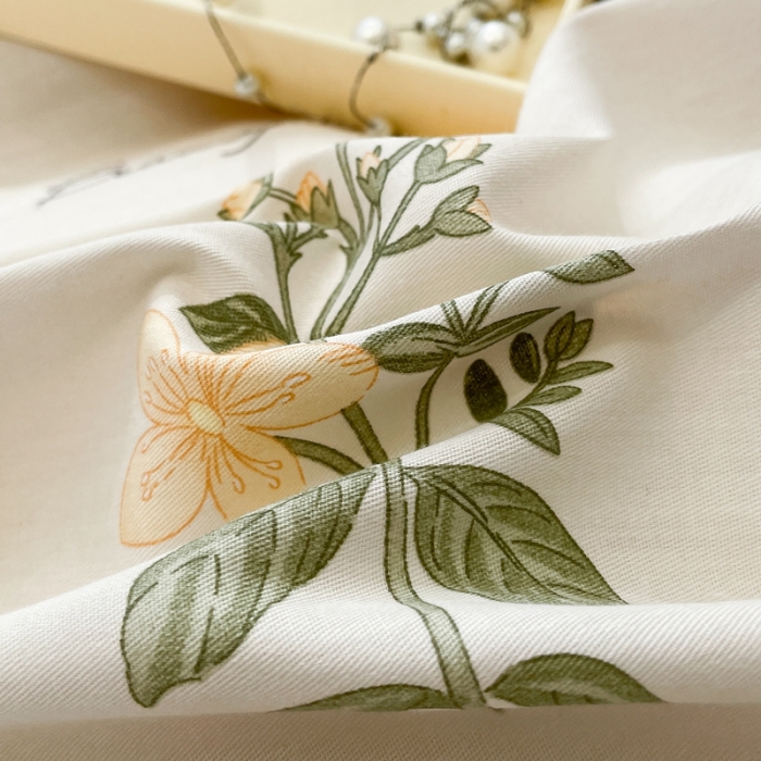 91家纺网 家纺一手货源 找家纺 绵庭 2023新款12868全棉ins小清新印花四件套 清然花香