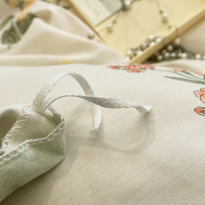 91家纺网 家纺一手货源 找家纺 绵庭 2023新款12868全棉ins小清新印花四件套 清然花香