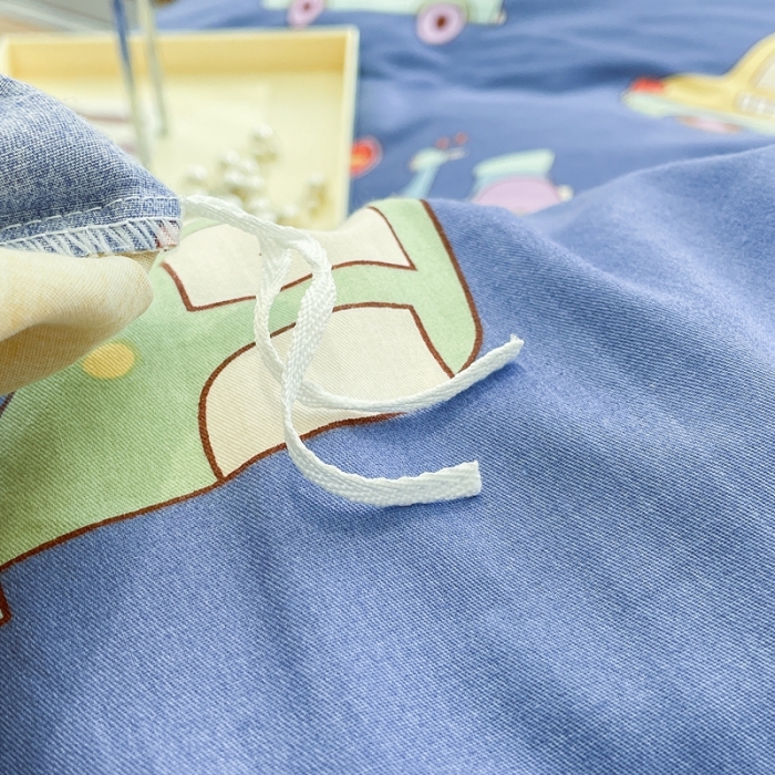 91家纺网 家纺一手货源 找家纺 绵庭 2023新款12868全棉ins小清新印花四件套 汽车总动员